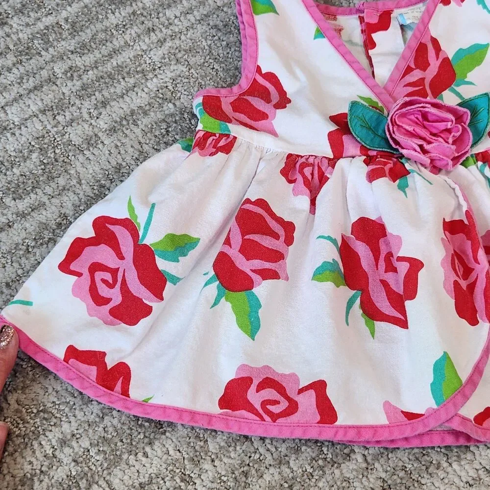 Girls Rose floral rose vintage tank swing top size 18 months